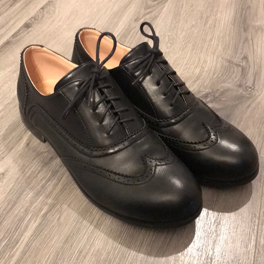 Dress Oxford Flats Classic Wingtip Broque Low Hesl